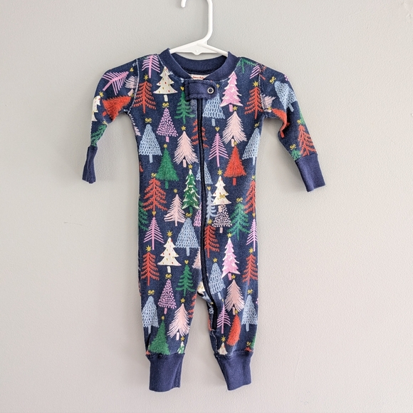 Hanna Andersson Organic Cotton Holiday Tree Zip Sleeper 3–6 Mon - Picture 1 of 4